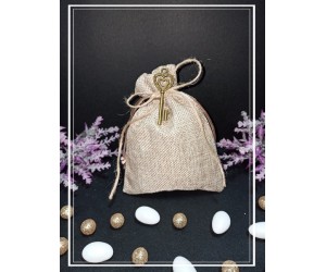 Μπομπονιέρα γάμου πουγκί-κλειδί 